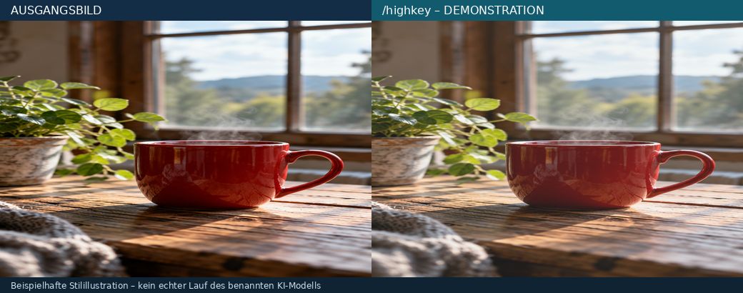 Illustrativer Vorher-Nachher-Vergleich zu High Key