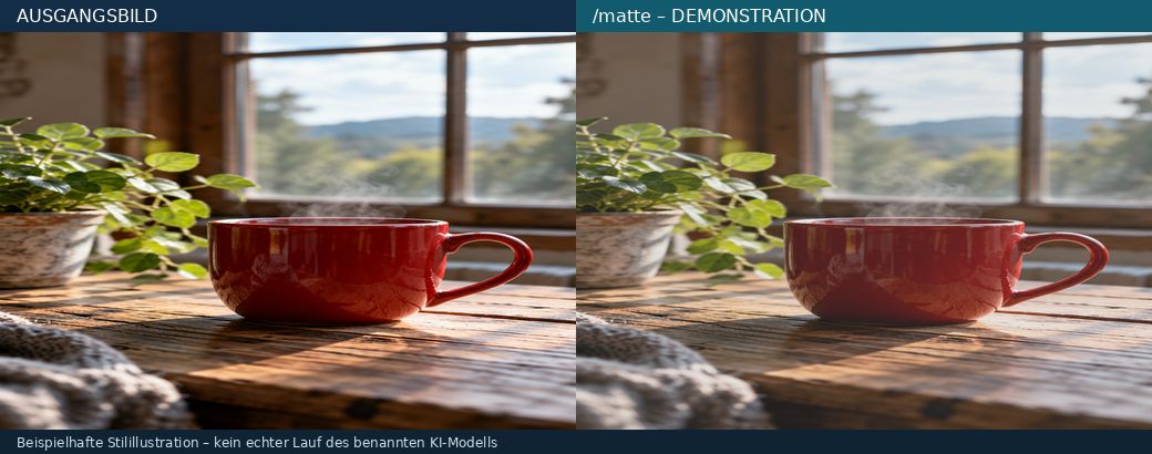 Illustrativer Vorher-Nachher-Vergleich zu Matte Filmgrade